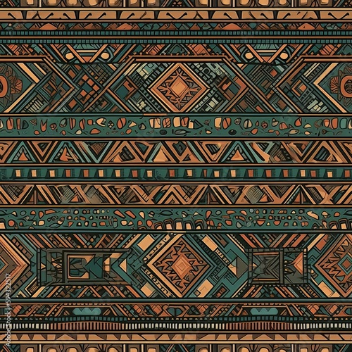 Samless Intricate Mayan Glyph Pattern Seamless