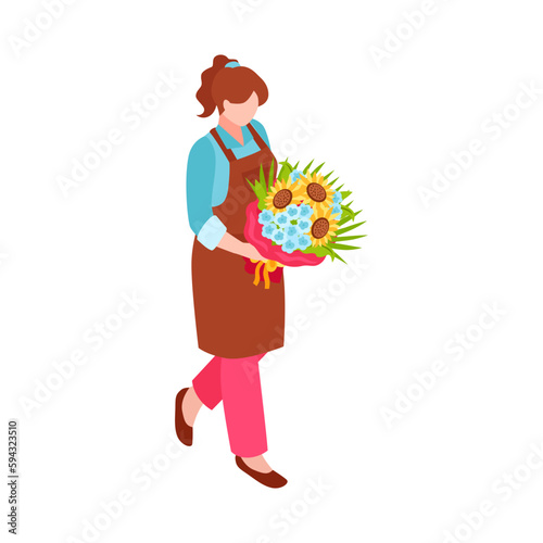 Florist Isometric Illustration