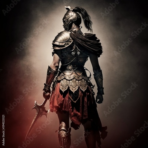 roman warrior, spartan with sword © Artem