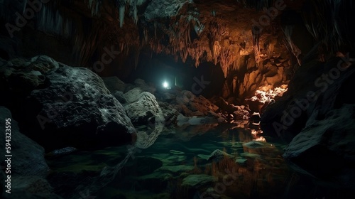  river in underground cave