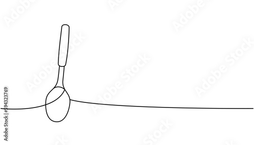 Confectionery spatula one line continuous drawing. Kitchen tools continuous one line illustration. Vector minimalist linear illustration.