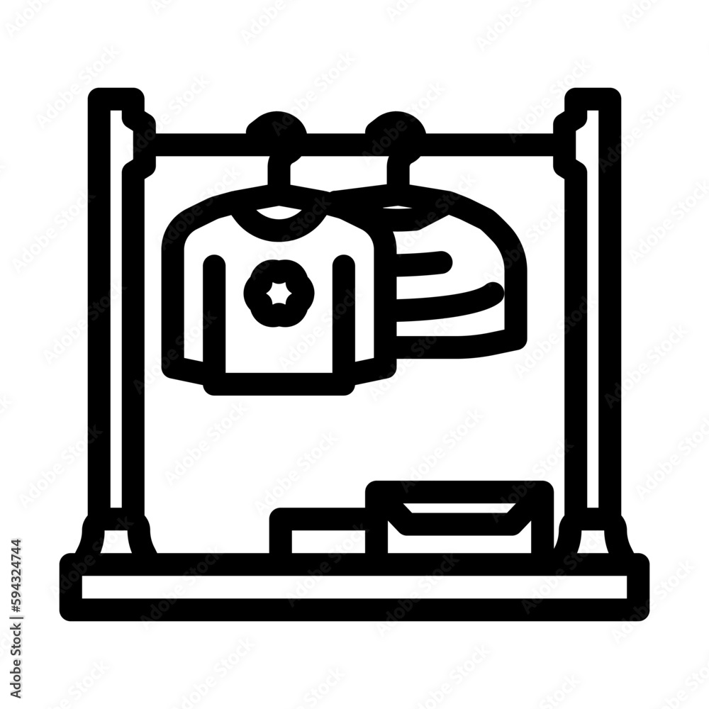 garment rack kid bedroom line icon vector illustration garment rack kid bedroom line icon vector illustration