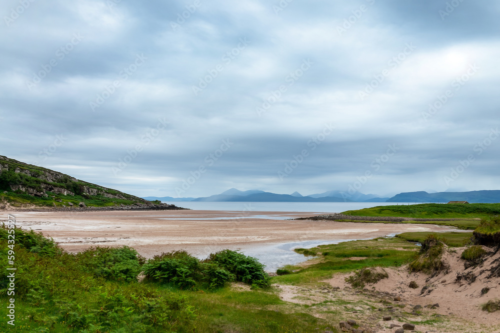 View of Applecross Sands in North West Highlands, Scotland, UK