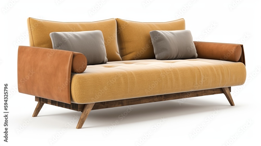 Couch Frontal View Isolated on White Background Couch Frontal View Isolated on White Background