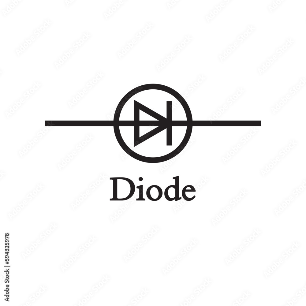 Diode Symbol Vector Image Illustration Isolated on White Background Diode Symbol Vector Image Illustration Isolated on White Background