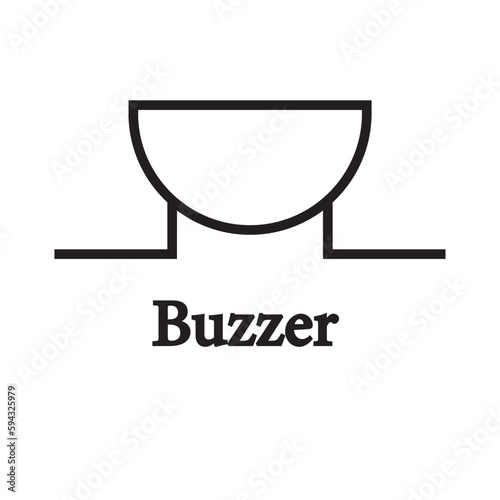 Buzzer Symbol Vector Image Illustration Isolated on White Background