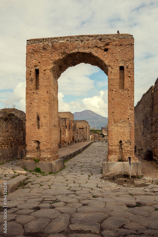 Pompeii archaeological park near Naples city, Italy
