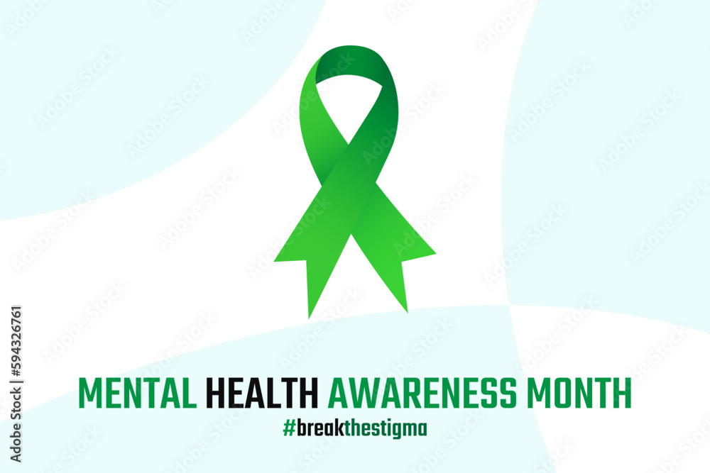 Mental Health Awareness Month banner. Annual campaign in United States ...