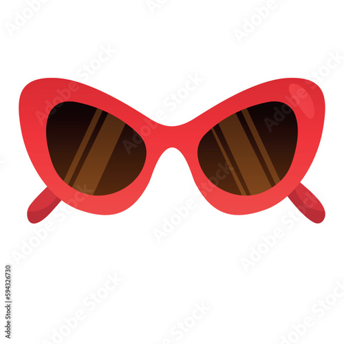 Vector cartoon image of sunglasses. The concept of recreation, travel and the beach. Colorful elements for design.