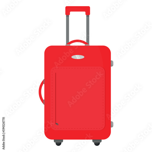 Vector cartoon image of a suitcase. The concept of recreation, travel and the beach. Colorful elements for design.