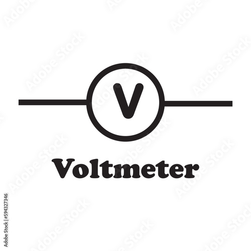 Voltmeter Symbol Vector Image Illustration Isolated on White Background