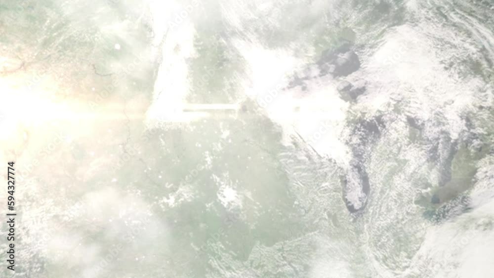 Earth zoom in from outer space to city. Zooming on Plymouth, Minnesota, USA. The animation continues by zoom out through clouds and atmosphere into space. Images from NASA Earth zoom in from outer space to city. Zooming on Plymouth, Minnesota, USA. The animation continues by zoom out through clouds and atmosphere into space. Images from NASA