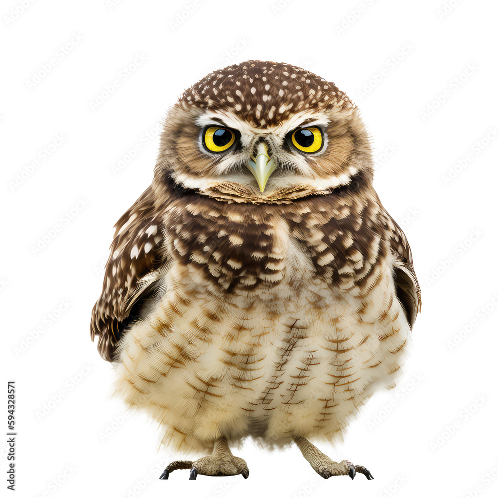 Fototapeta premium Burrowing Owl isolated on white background