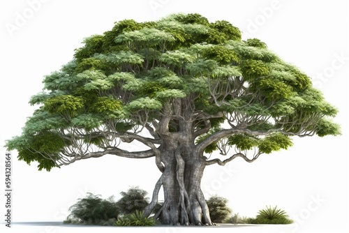 3d illustration of Fouquieria splendens tree isolated on white bachground. Generative AI photo