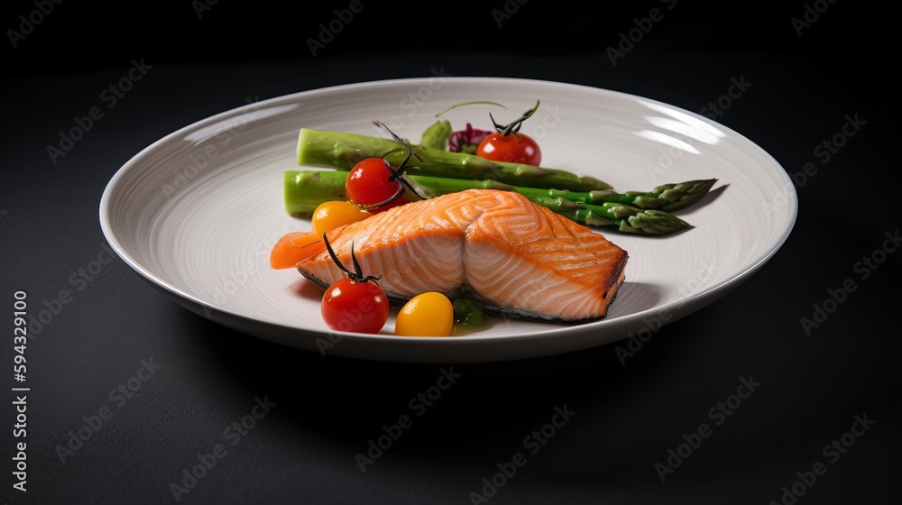 Delicious Salmon with Asparagus and Cherry Tomatoes Delicious Salmon with Asparagus and Cherry Tomatoes