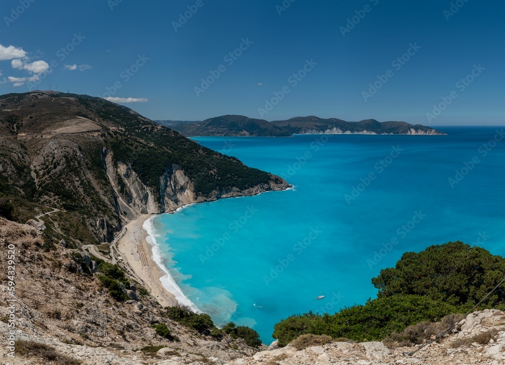 blue sea in the mediterranean island of menorca, italy