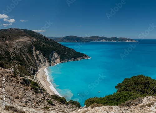 blue sea in the mediterranean island of menorca, italy