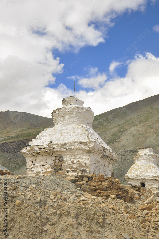 A old Stupa next to dry mountain on the way to Darcha-Padum Road 