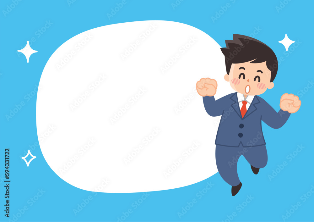 ビジネスマンと吹き出しのイラストセット ビジネスマンと吹き出しのイラストセット