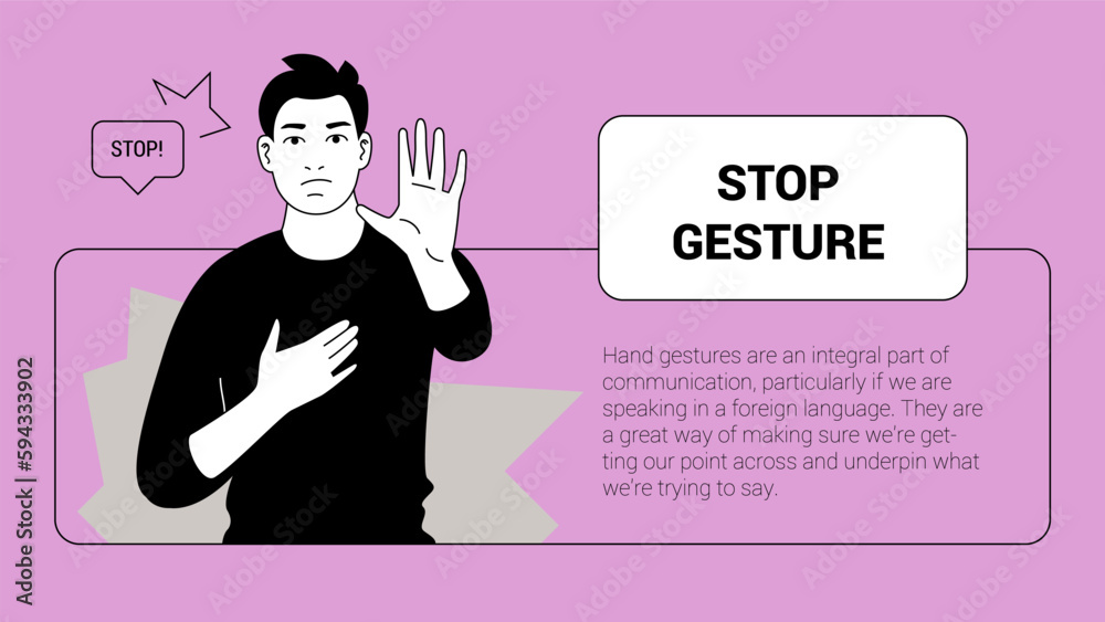 Man With Stop Gesture Banner Template Man With Stop Gesture Banner Template