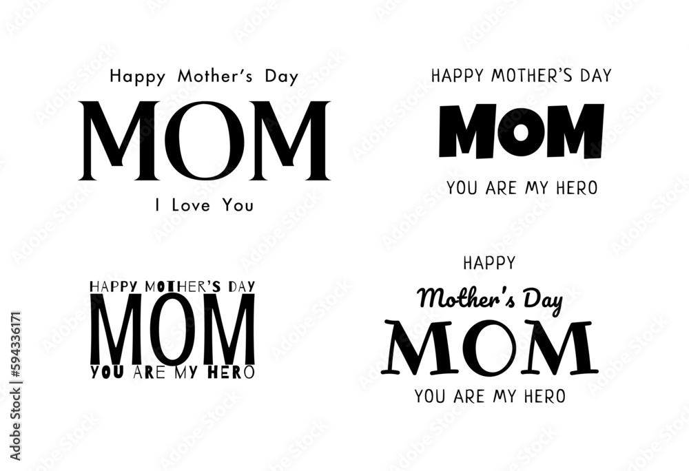 Mothers day vector greeting card calligraphy lettering template Mothers day vector greeting card calligraphy lettering template