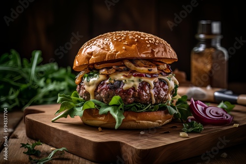 Mouthwatering Cheeseburger with Amazing Toppings