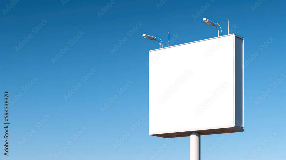 empty white advertising stand against the sky copy space generative ai empty white advertising stand against the sky copy space generative ai