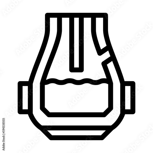 basic oxygen furnace steel production line icon vector illustration