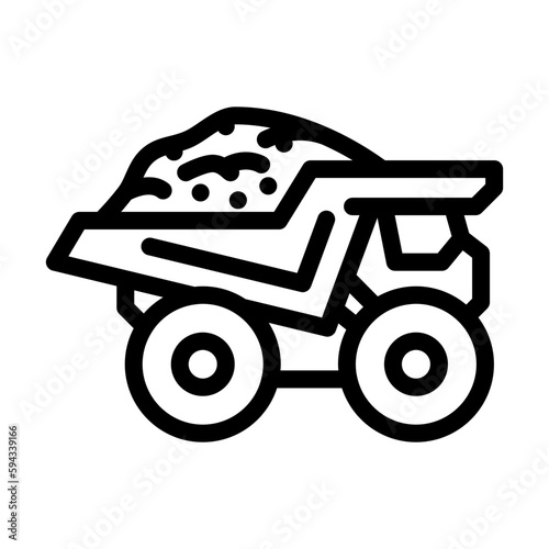 haul truck steel production line icon vector illustration