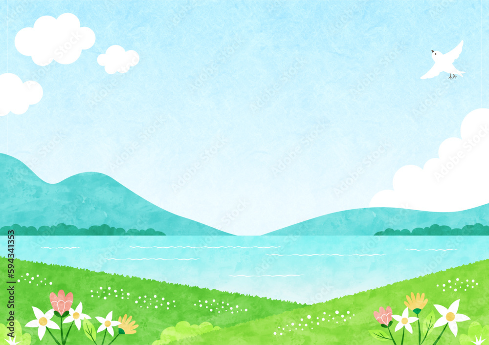 花風景 イラスト: お花畑 イラスト かわいい – OUHP