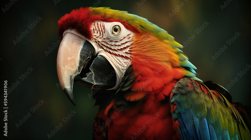 Der bunte Papagei: AI-generiertes Bild eines exotischen und farbenfrohen Vogels