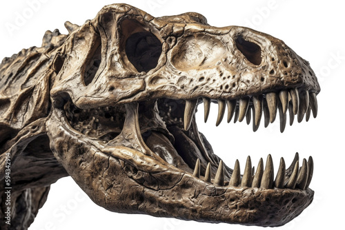 Dinosaur skull on transparent background, created with generative AI © MiraCle72
