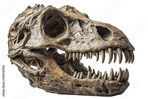 Dinosaur skull on transparent background