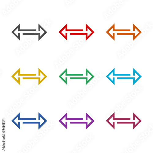 Exchange arrows icon isolated on white background. Set icons colorful