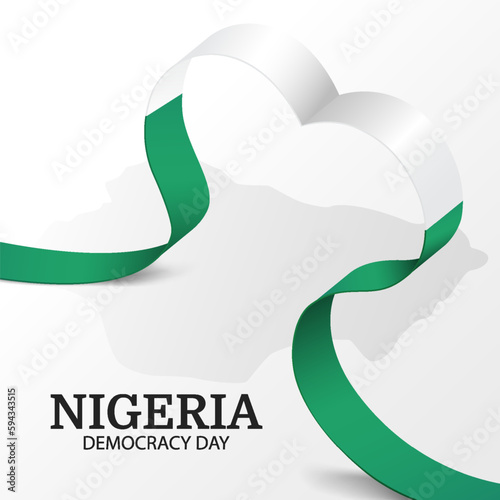 Vector Illustration of  Nigeria Democracy Day. Ribbon
