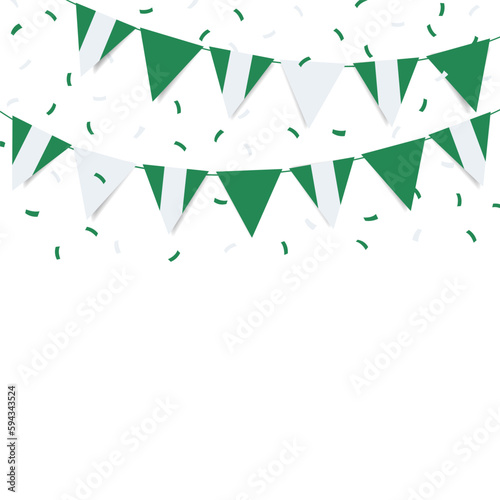 Vector Illustration of  Nigeria Democracy Day. Garland with the flag of Nigeria on a white background.

