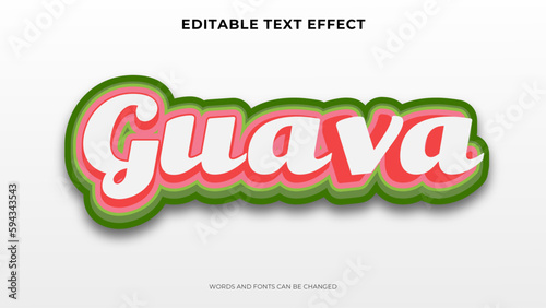 guava text effect with 3d style
