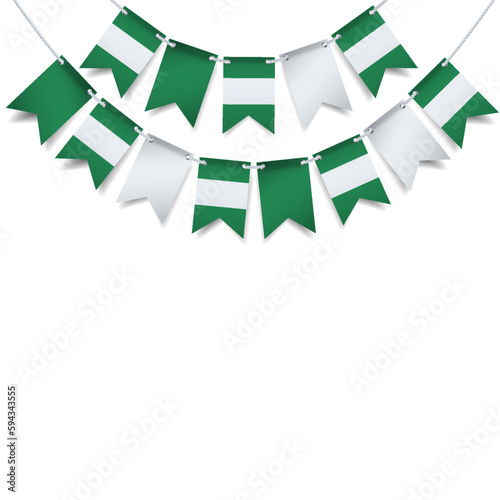 Vector Illustration of  Nigeria Democracy Day. Garland with the flag of Nigeria on a white background.
