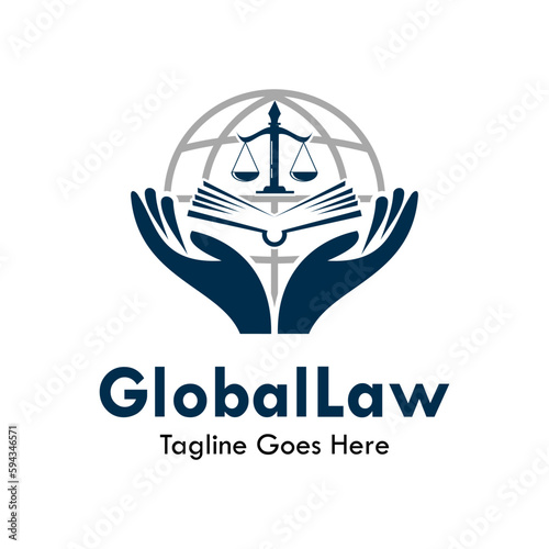 Global law design logo template illustration