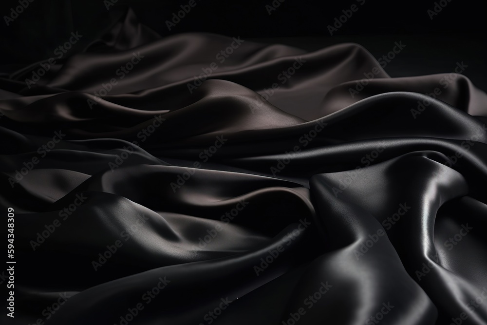 a black background with a very large amount of satin material in it's folds and a black background with a very large amount of satin material in it's folds. generative ai a black background with a very large amount of satin material in it's folds and a black background with a very large amount of satin material in it's folds. generative ai