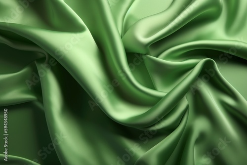  a green silk fabric with a very soft feel to it's fabric, as well as a very soft texture to it's fabric.  generative ai