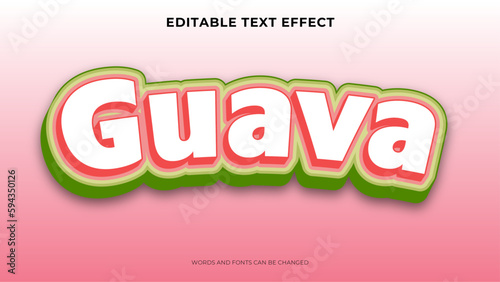 guava text effect with 3d style
