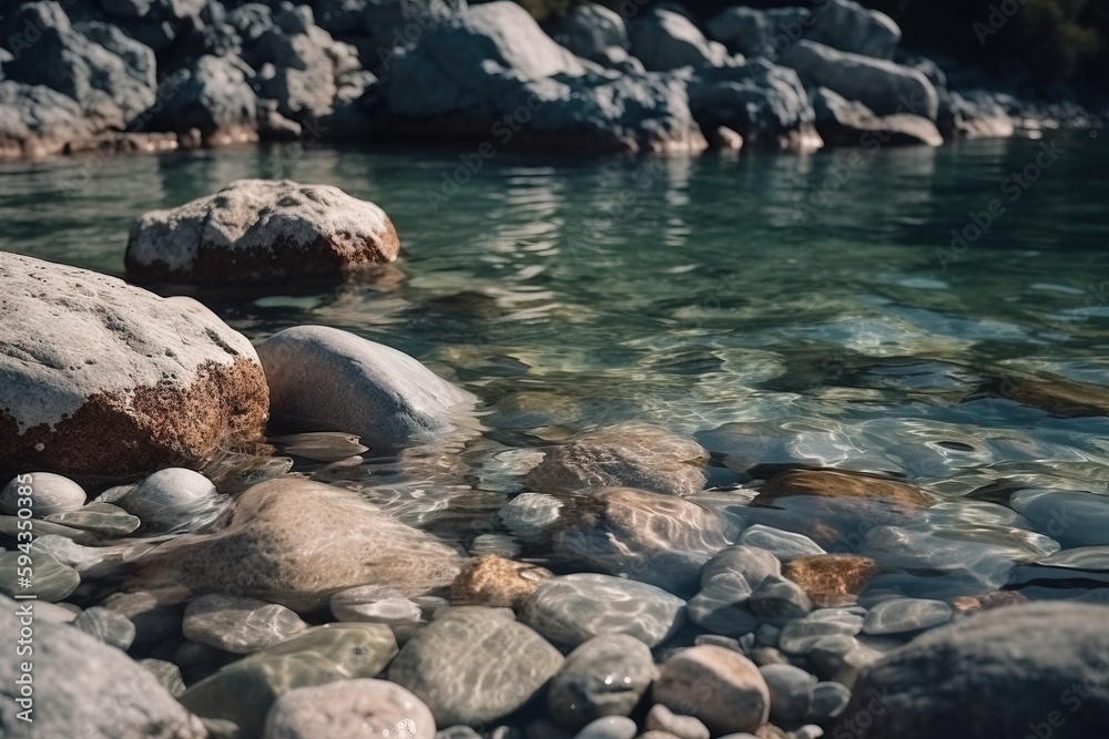  rocks and water in a river with rocks in the water and rocks in the water with rocks in the water and rocks in the water with rocks in the water.  generative ai