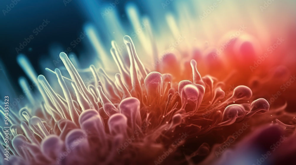 Macro photographie d'imagerie médicale réalisée au microscope électronique à balayage d'une bactérie Macro photographie d'imagerie médicale réalisée au microscope électronique à balayage d'une bactérie