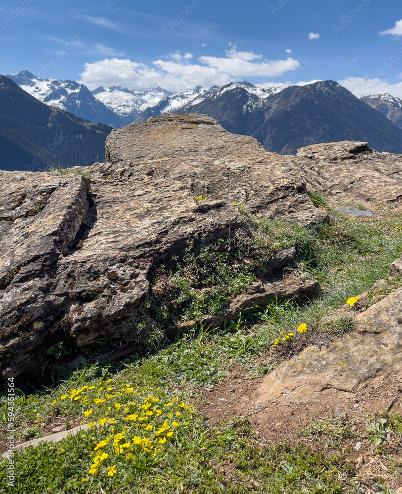 Panoramic of the Aran Pyrenees from the top of Pui. Panoramic of the Aran Pyrenees from the top of Pui.