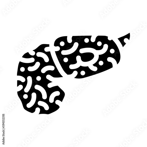 pancreatic cancer glyph icon vector illustration