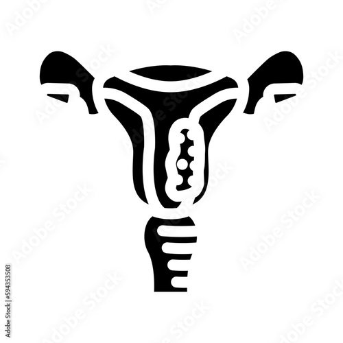 endometrial cancer glyph icon vector illustration