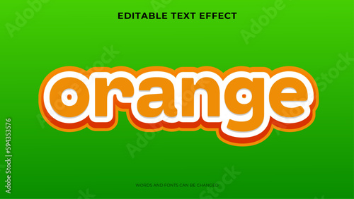 editable orange text effect