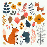 Cute Fall Flowers, Plants and Animals