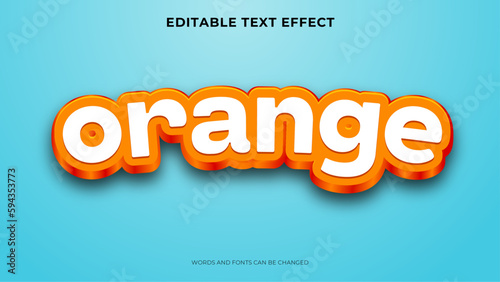 orange text effect with 3d style